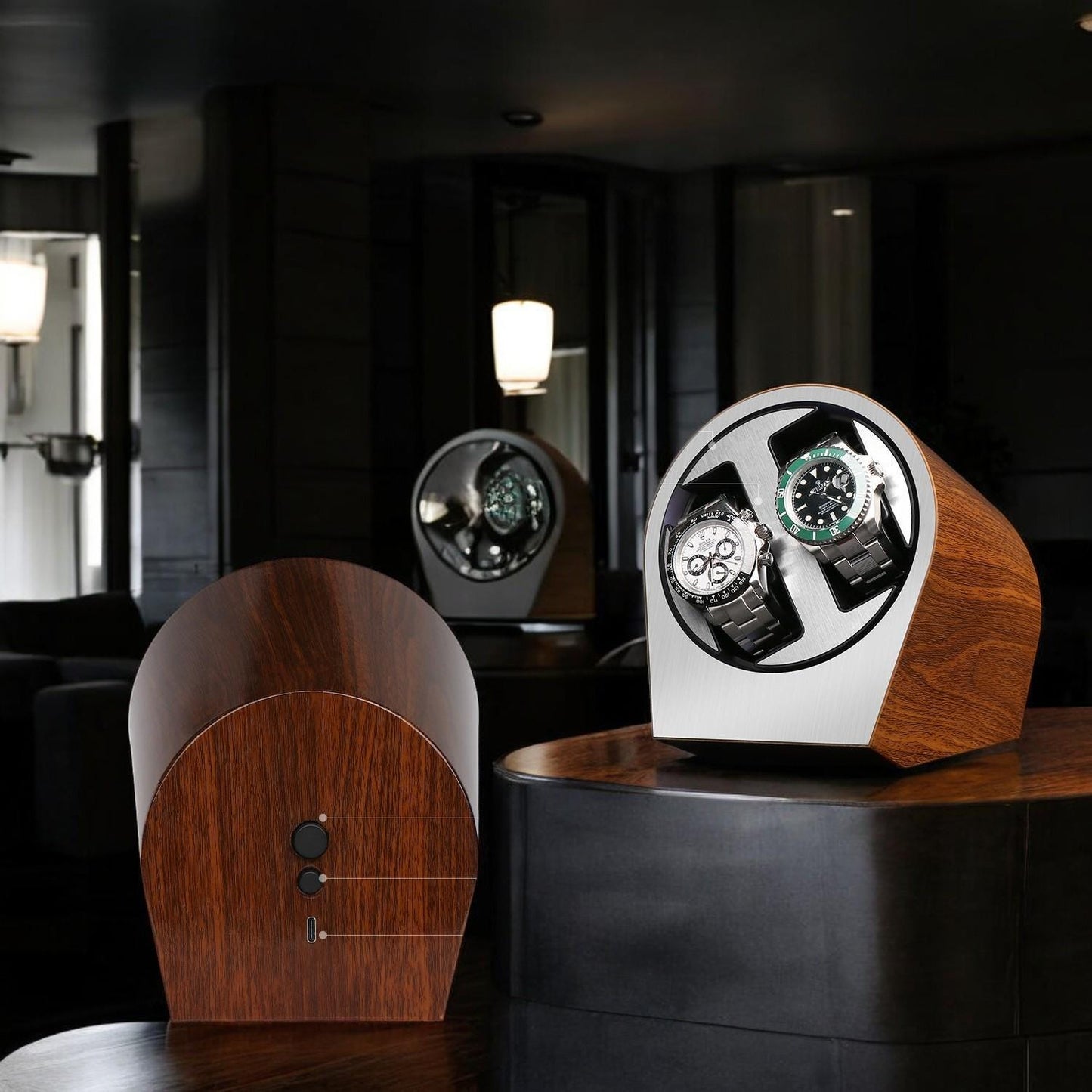 Luxury Watch Winder for any Watches Double Watch Box with Quiet Motor, Stainless Steel Brushed Finish, Perfect for Rolex or any other brand. - My Store