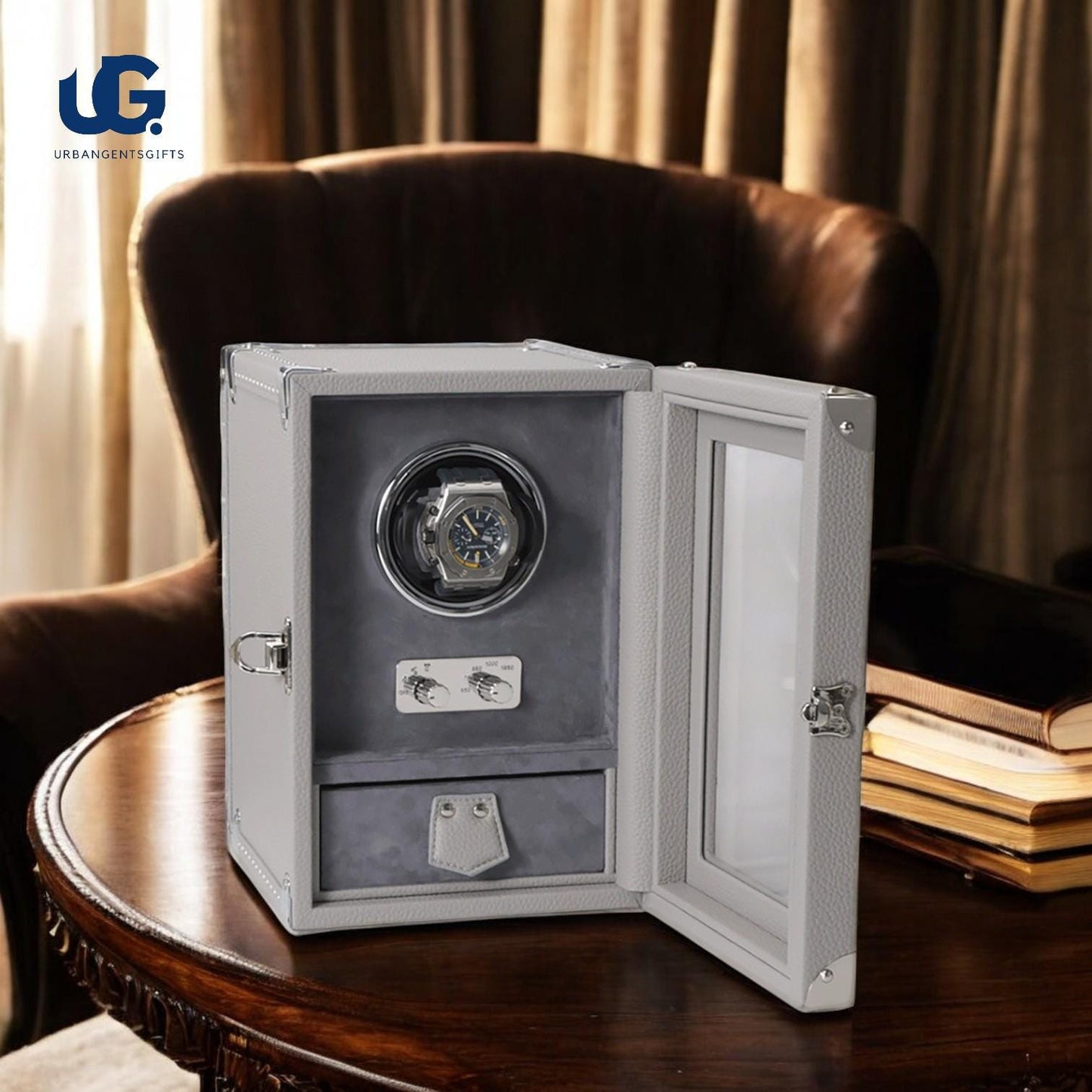 Modern Smart Watch Winder β Unique Design, Rich Gray Finish, Ultra-Quiet Motor, Luxury Display Box for Automatic Watches - My Store