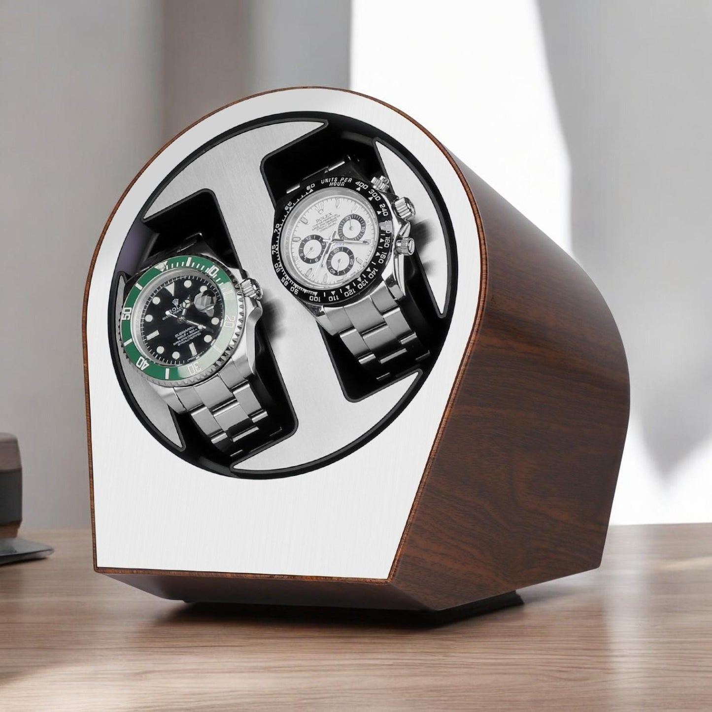Luxury Watch Winder for any Watches Double Watch Box with Quiet Motor, Stainless Steel Brushed Finish, Perfect for Rolex or any other brand. - My Store