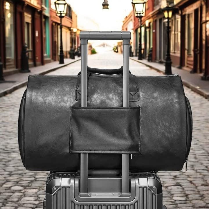 Leather Travel Bag - Men’s Business Suit Duffel, Stylish and Durable Luggage for Traveling in Elegance - My Store