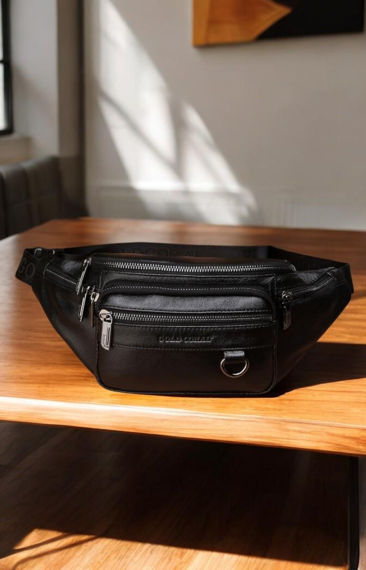 Premium Genuine Leather Fanny Pack for Men – Travel Waist Bag, Crossbody Chest Purse, Stylish Hip Bum Belt Bag for Comfort and Convenience - My Store