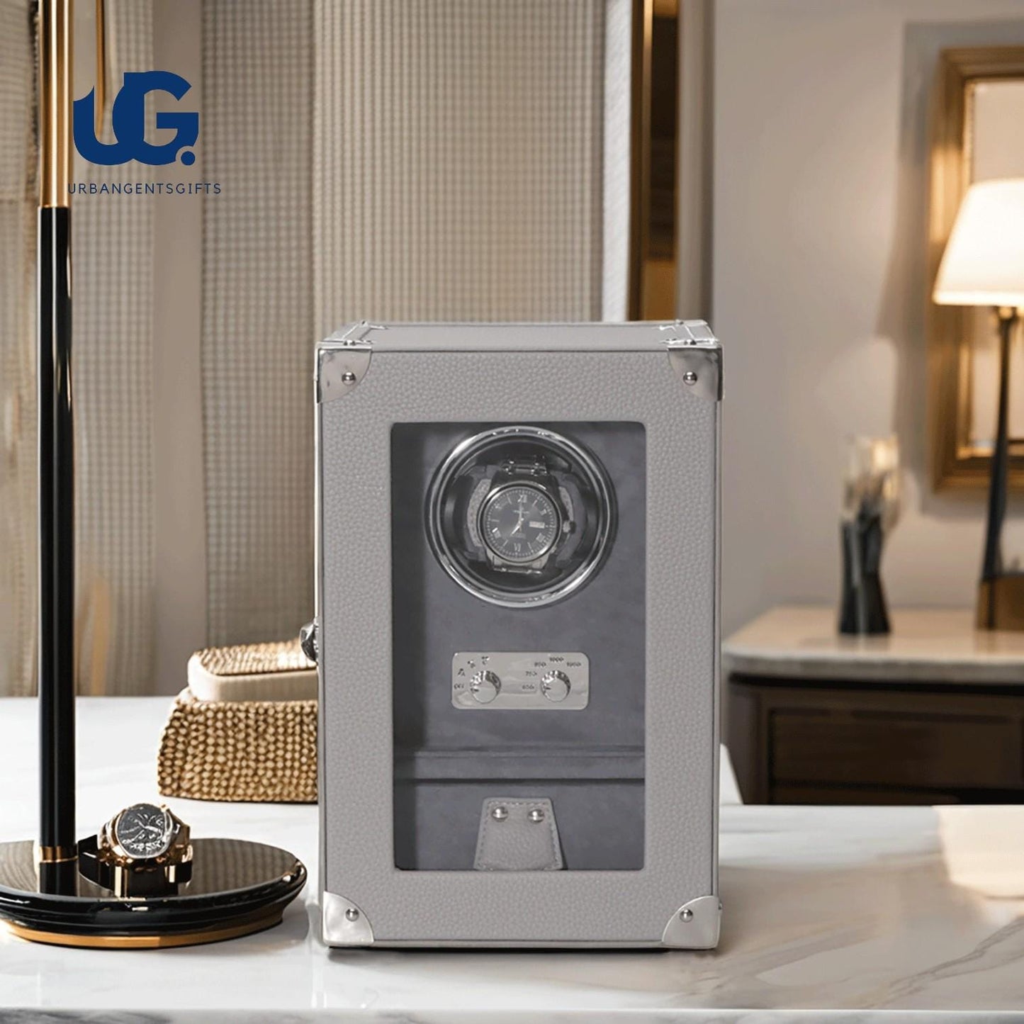 Modern Smart Watch Winder β Unique Design, Rich Gray Finish, Ultra-Quiet Motor, Luxury Display Box for Automatic Watches - My Store
