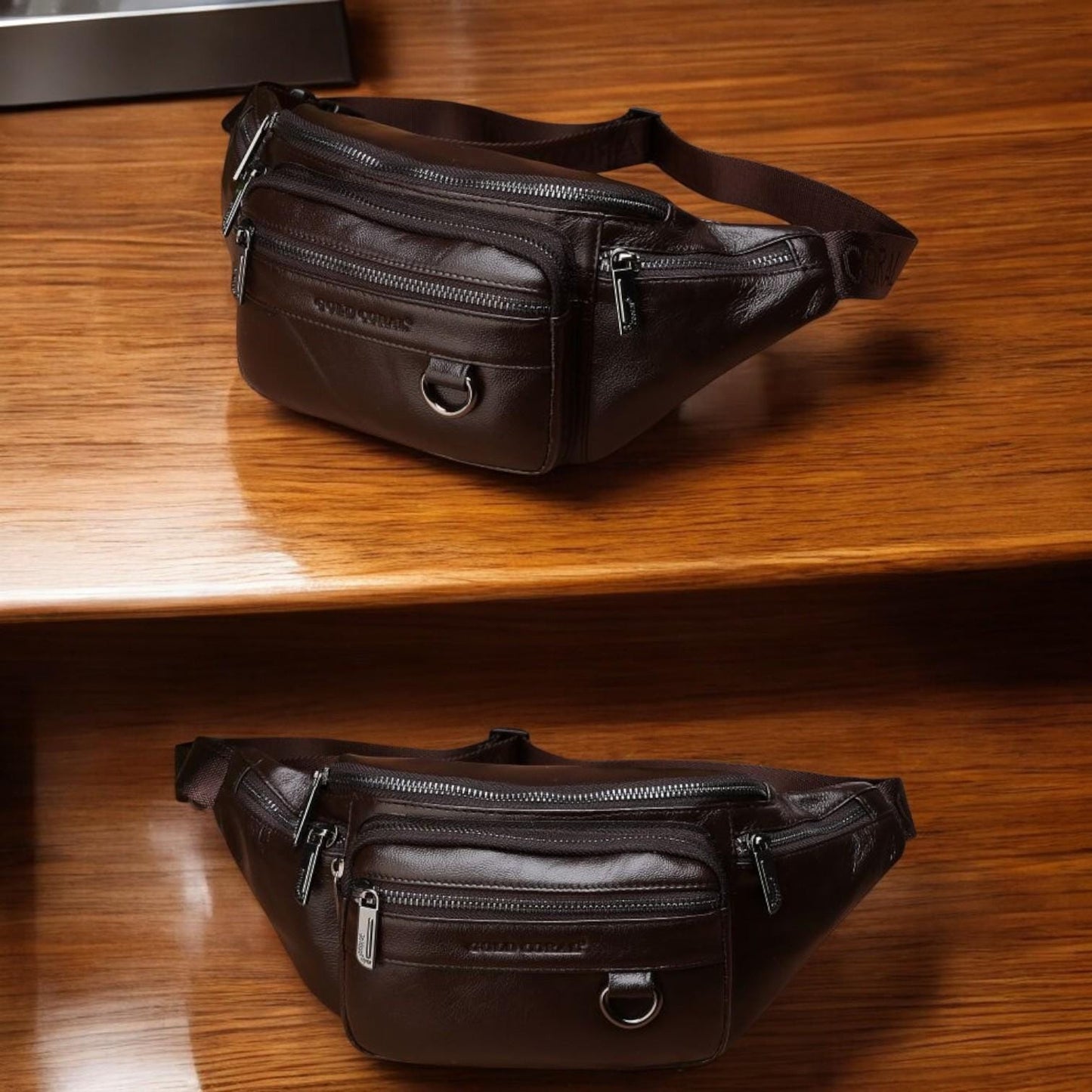 Premium Genuine Leather Fanny Pack for Men – Travel Waist Bag, Crossbody Chest Purse, Stylish Hip Bum Belt Bag for Comfort and Convenience - My Store