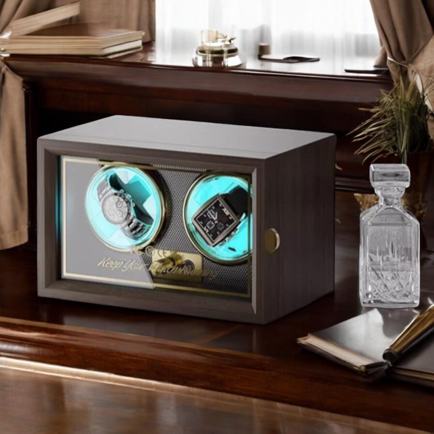 Wood Watch winder , Battery-Powered Solid Wood Dual Watch Winder - My Store
