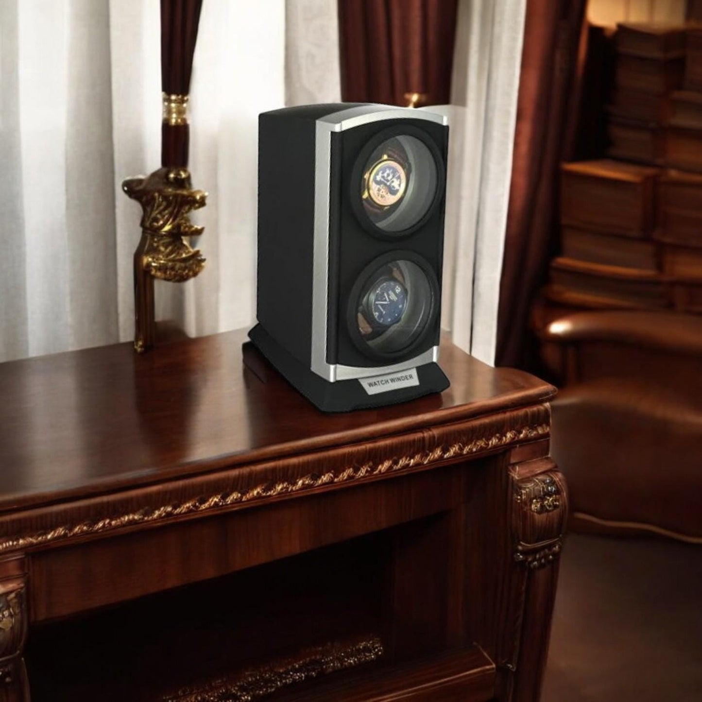Double Watch Winder - Silent Automatic Rotating Mechanical Watch Winder Storage Box for Men’s Watches" - My Store
