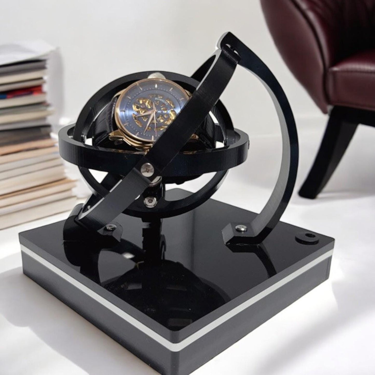 Futuristic 360 Watch Winder – Silent Gyro Rotator for Rolex, Patek Philippe, Richard Mille | Luxury Display Gift for Men - My Store