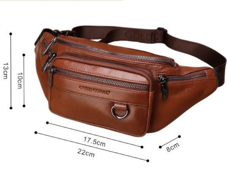 Premium Genuine Leather Fanny Pack for Men – Travel Waist Bag, Crossbody Chest Purse, Stylish Hip Bum Belt Bag for Comfort and Convenience - My Store
