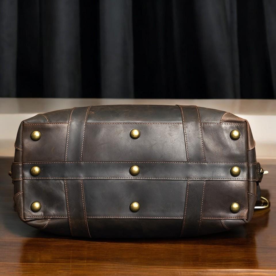 Men’s Leather Duffle Bag – Luxury Eco-Friendly Travel Weekender | Anti-Theft Carry-On, Gift for Father’s Day, Christmas or Groomsmen - My Store