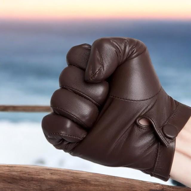 Men’s Italian Leather Gloves – Touchscreen Ready, Elegant Slim Fit Design - My Store