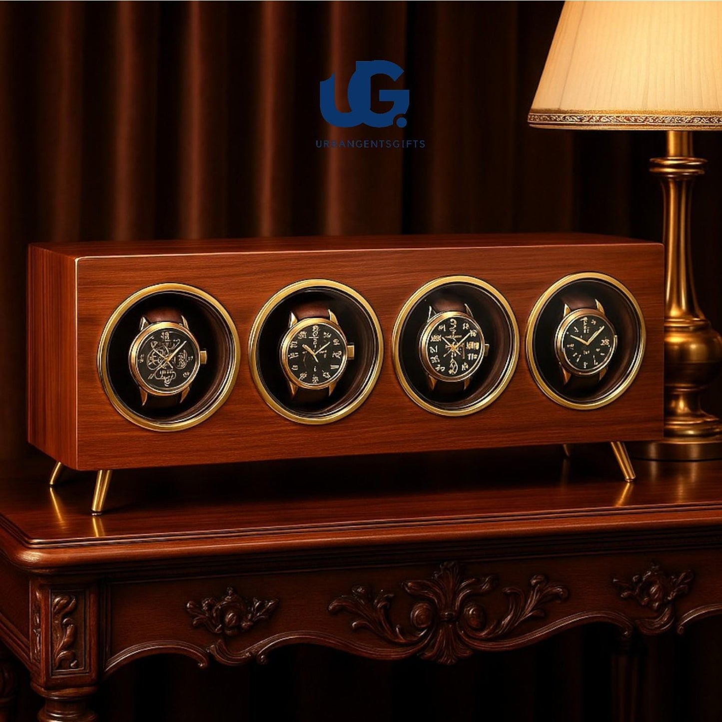 Luxury Solid Wood Watch Winder β Silent Automatic Rotator for 1-4 Mechanical Watches | LED Display Storage Case for Collectors & Gifts - My Store