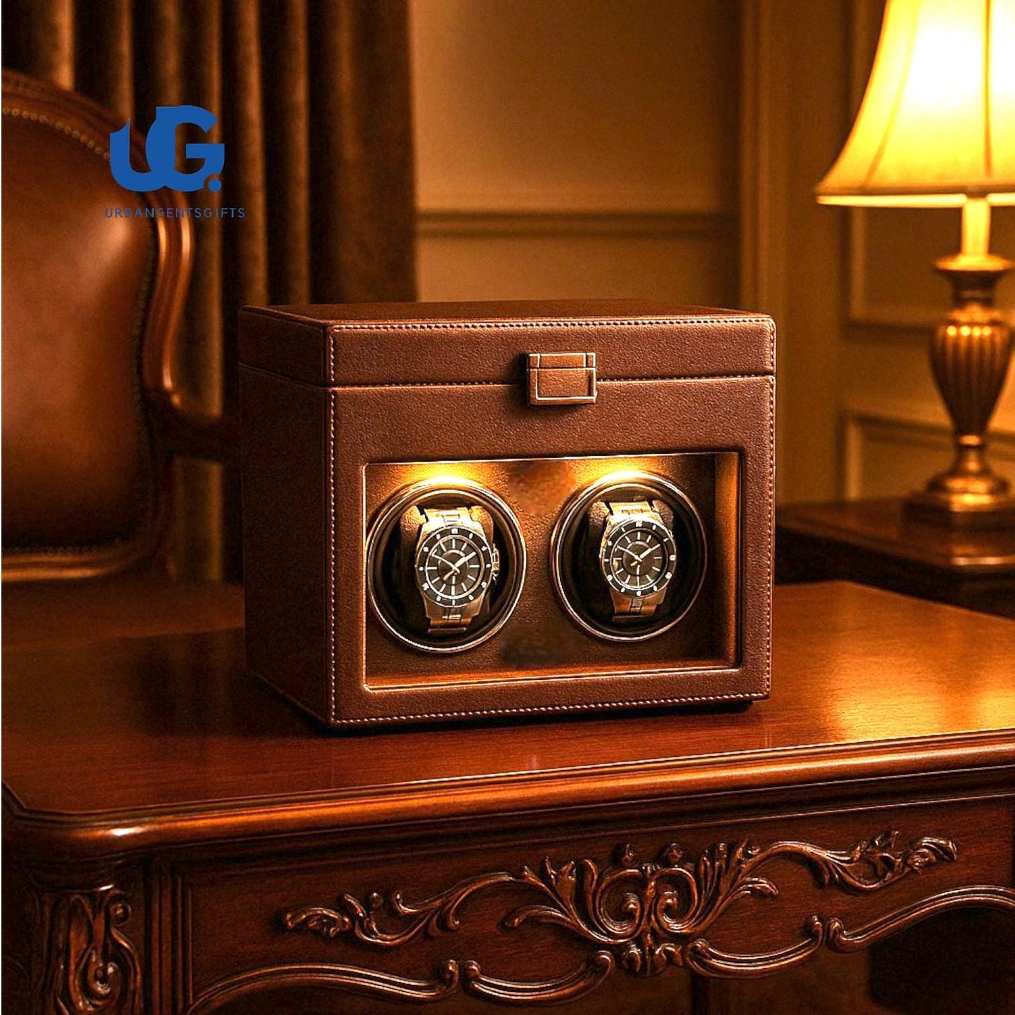 Luxury 6-Watch Winder Box with LED Light & Ultra-Quiet Motor β Automatic Watch Storage Solution - My Store