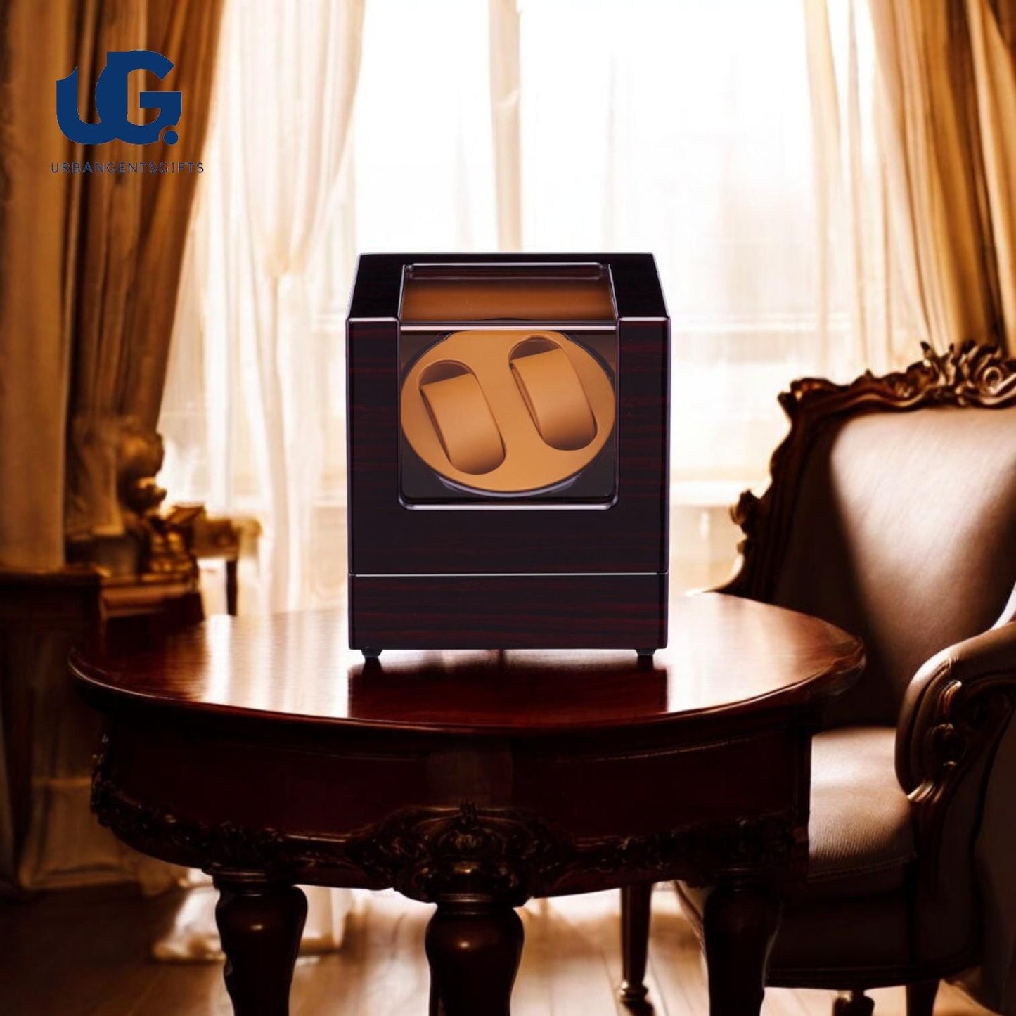 Double Watch Winder – 2 Slot Wood & Leather Box, Silent Motor, Open-Stop Function, Safe Storage for Collectors - My Store