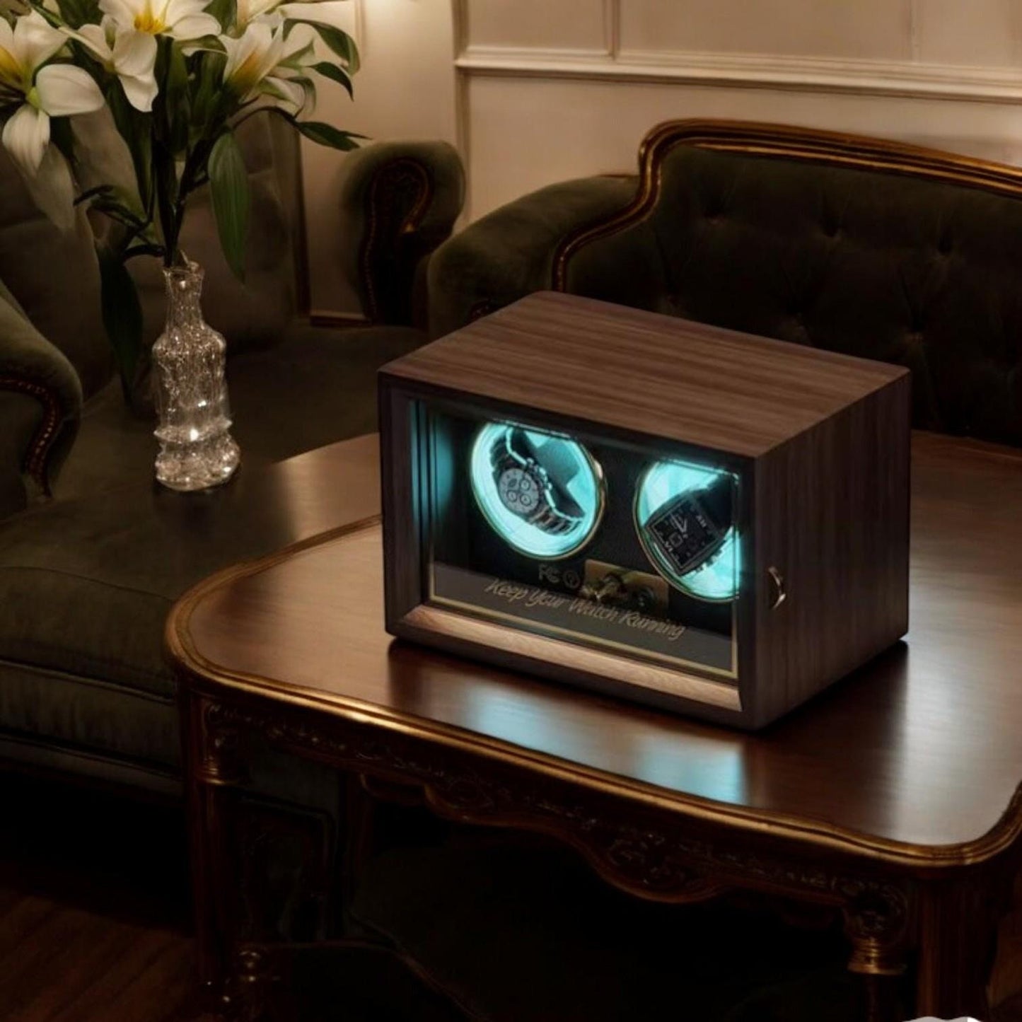 Wood Watch winder , Battery-Powered Solid Wood Dual Watch Winder - My Store