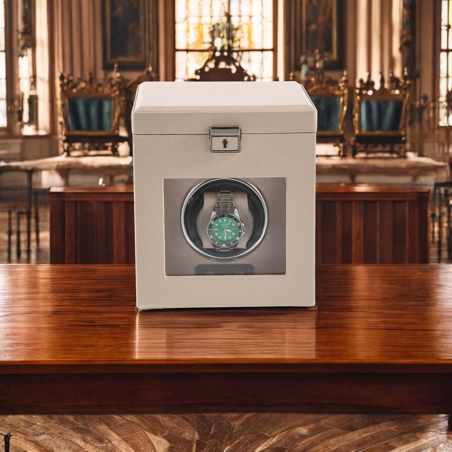 Leather Watch Winder Box with Jewelry Tray – Silent Motor, Logo Customization, Gift-Ready Packaging - My Store