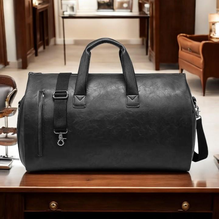 Leather Travel Bag - Men’s Business Suit Duffel, Stylish and Durable Luggage for Traveling in Elegance - My Store