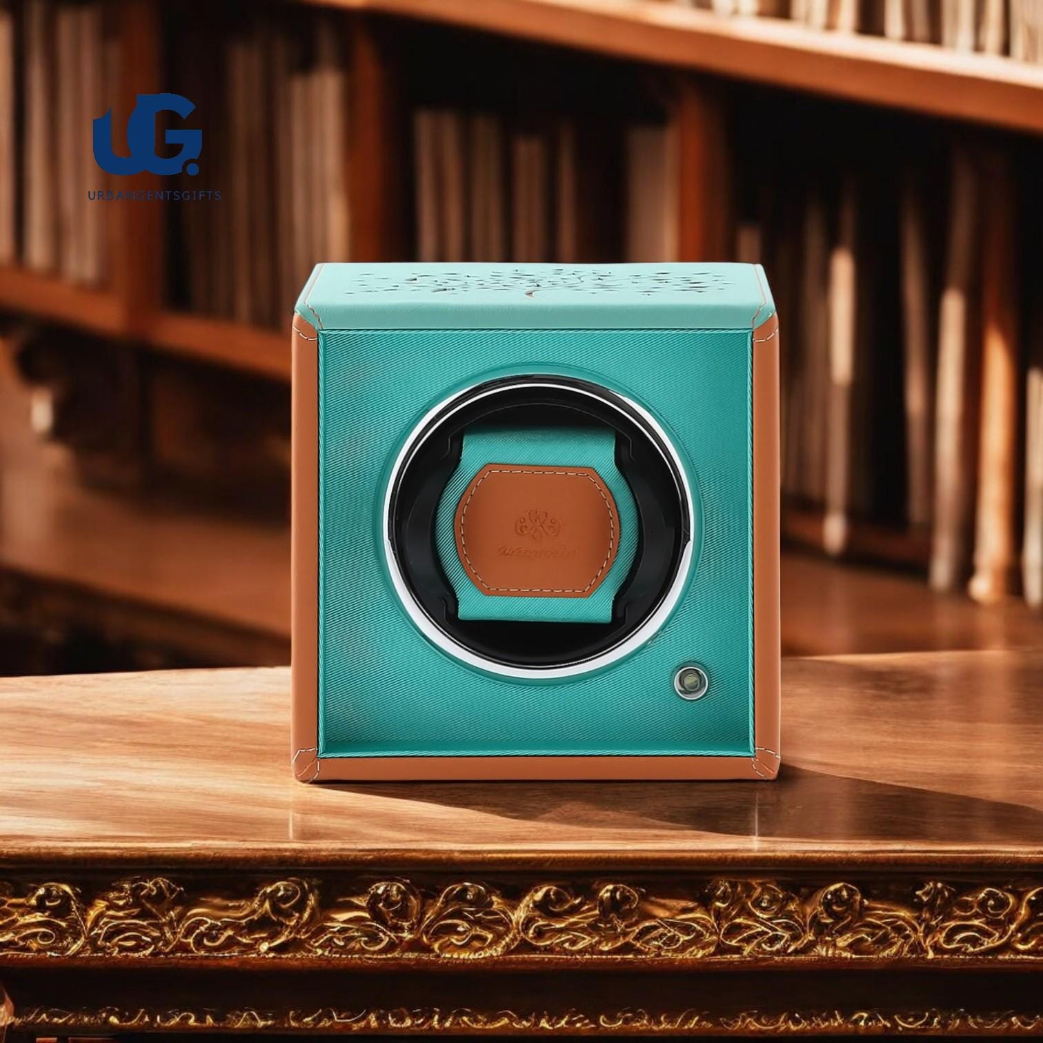 Automatic Watch Winder – Silent Mabuchi Motor | Compact Tech Watch Case with Charger Tiffany Blue Colour - My Store