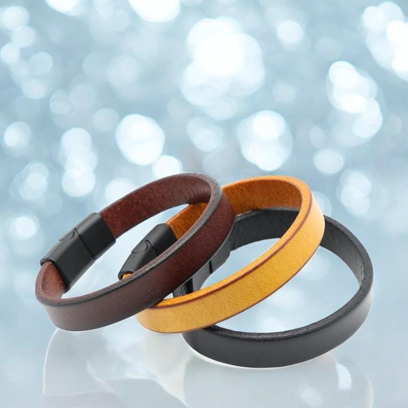 Genuine Leather Wrap Cuff Bracelet – Unisex Handcrafted Punk Wristband, Adjustable Bangle for Men & Women, Perfect Couple Gift - My Store