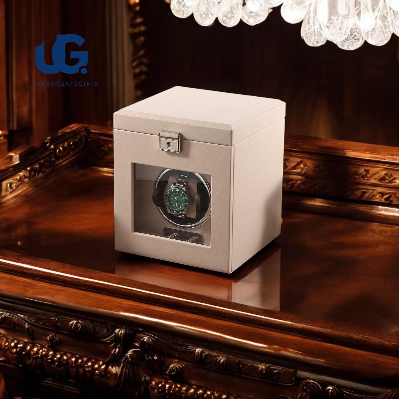 Leather Watch Winder Box with Jewelry Tray – Silent Motor, Logo Customization, Gift-Ready Packaging - My Store