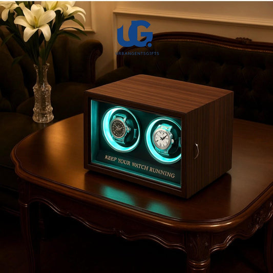 Wood Watch winder , Battery-Powered Solid Wood Dual Watch Winder - My Store