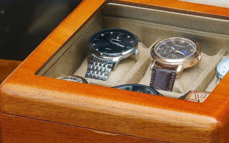 Perfect gift - Watch Box with Velvet Interior – Elegant Watch Storage Case for 3 or 6 Watches, Eco-Friendly Wooden Jewelry Organizer Gift - My Store