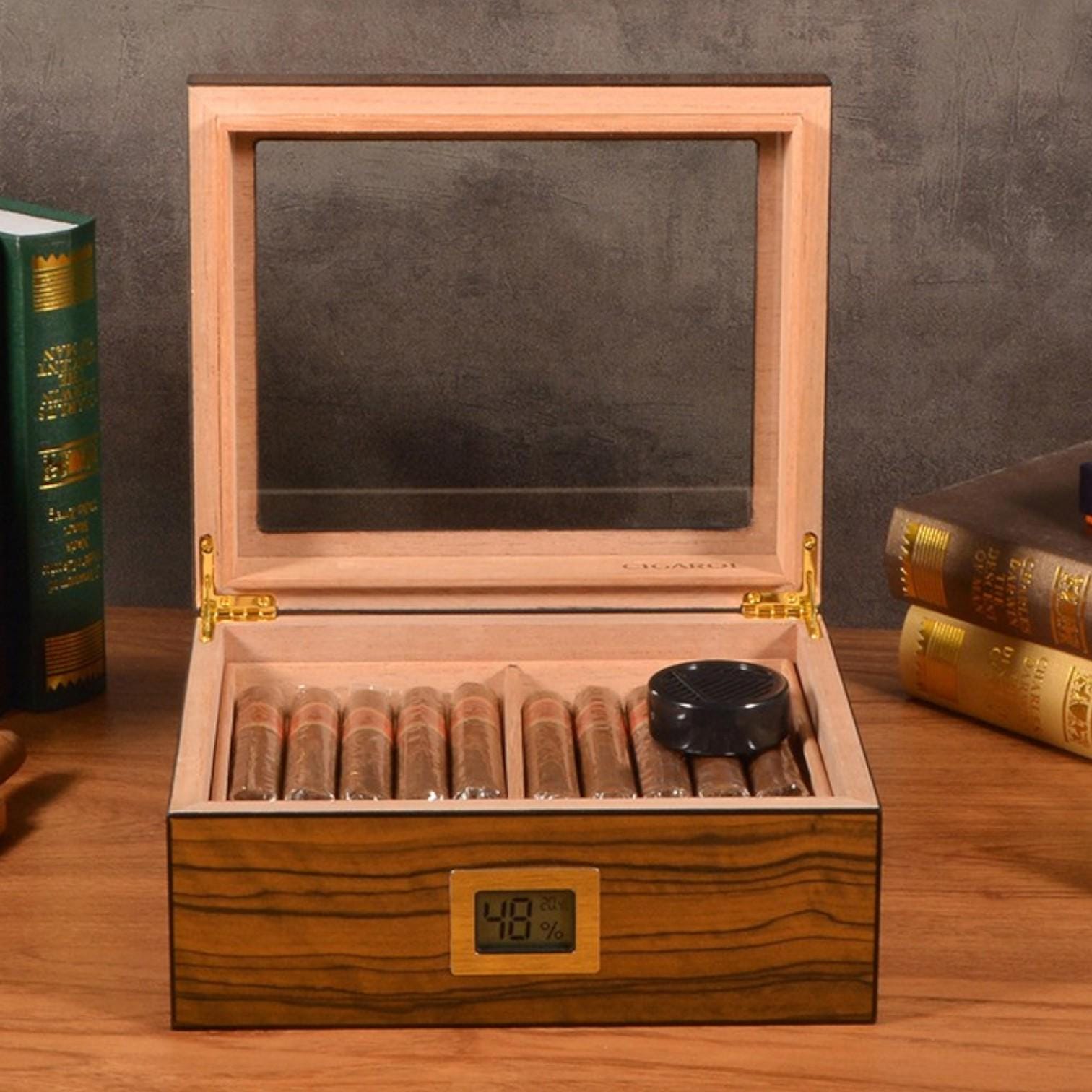 Cigar Humidor Box Cigar Storage | Elegant Humidor with Hygrometer | Fathers Day  Gift for Cigar Lovers - My Store
