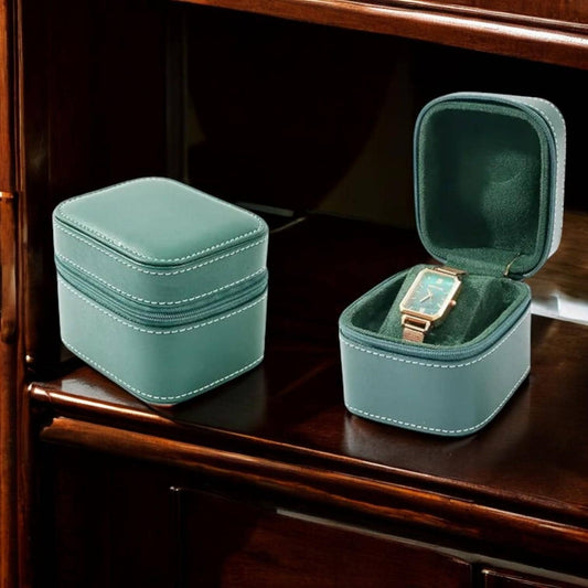 Single Watch Travel Case – Portable Jewelry Organizer with Removable Cushion - My Store