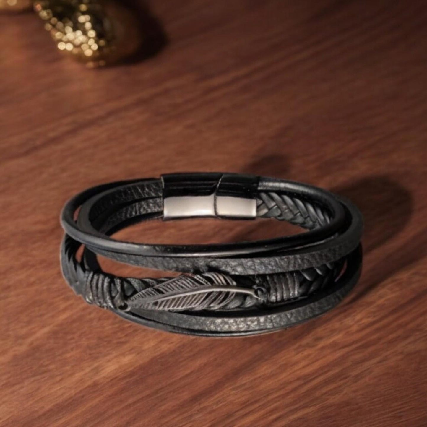 4-Piece Set Braided Leather Bracelets for Men: Vintage Life Tree, Rudder Charm & Wood Beads Ethnic Tribal Wristbands. - My Store