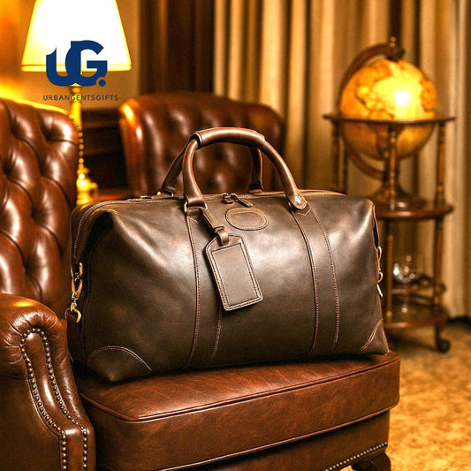 Men’s Leather Duffle Bag – Luxury Eco-Friendly Travel Weekender | Anti-Theft Carry-On, Gift for Father’s Day, Christmas or Groomsmen - My Store