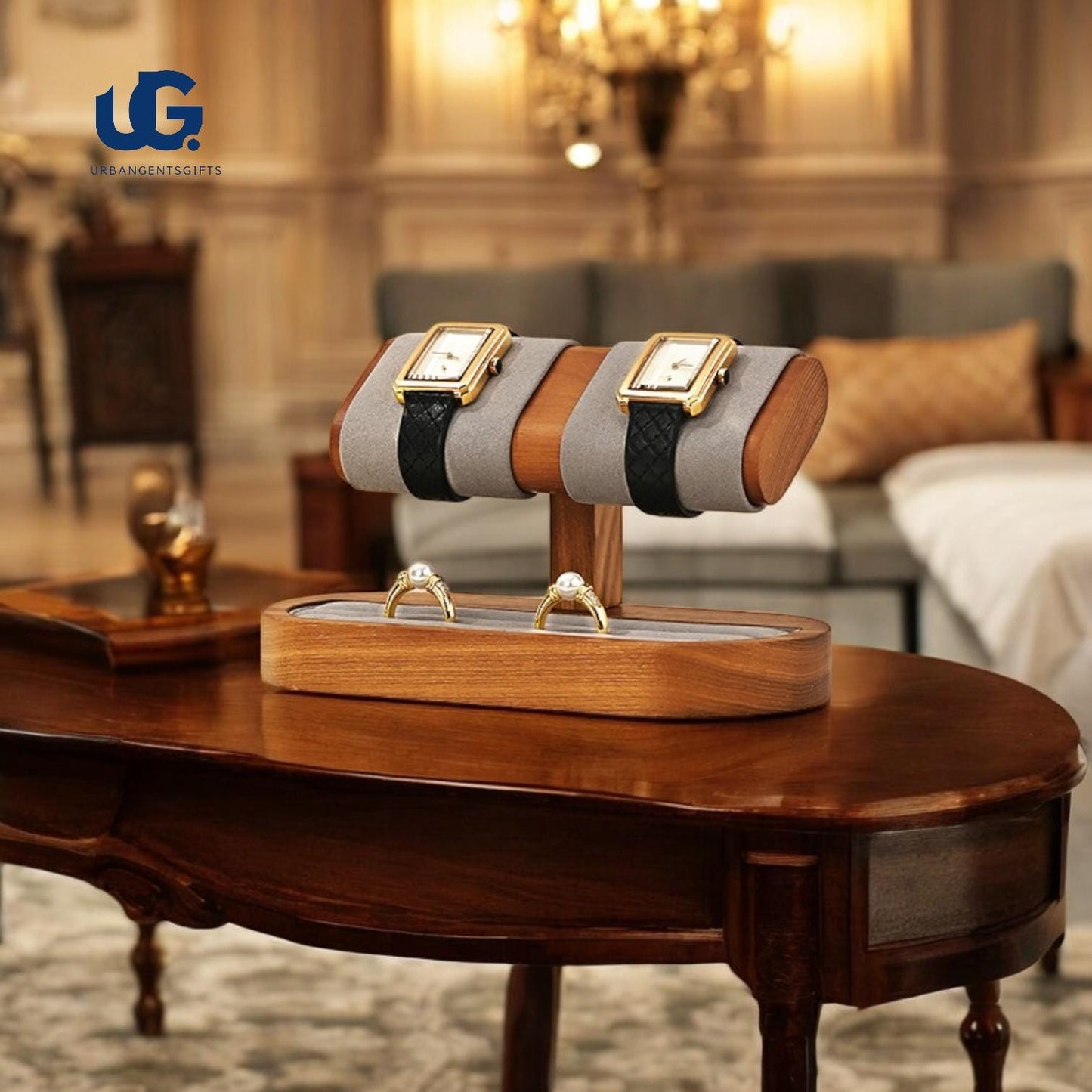 Wooden Watch Stand & Bracelet Organizer,Men’s Watch Display Rack, Jewelry Storage for Watches  Bracelets, Elegant Wooden Watch Rack for Men - My Store
