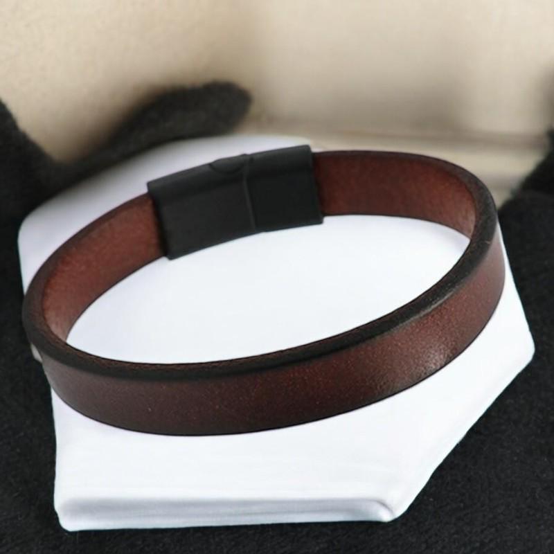 Genuine Leather Wrap Cuff Bracelet – Unisex Handcrafted Punk Wristband, Adjustable Bangle for Men & Women, Perfect Couple Gift - My Store