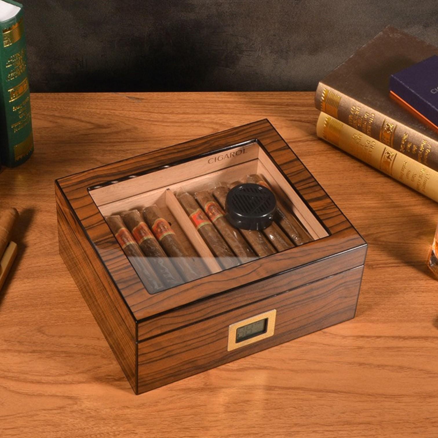 Cigar Humidor Box Cigar Storage | Elegant Humidor with Hygrometer | Fathers Day  Gift for Cigar Lovers - My Store