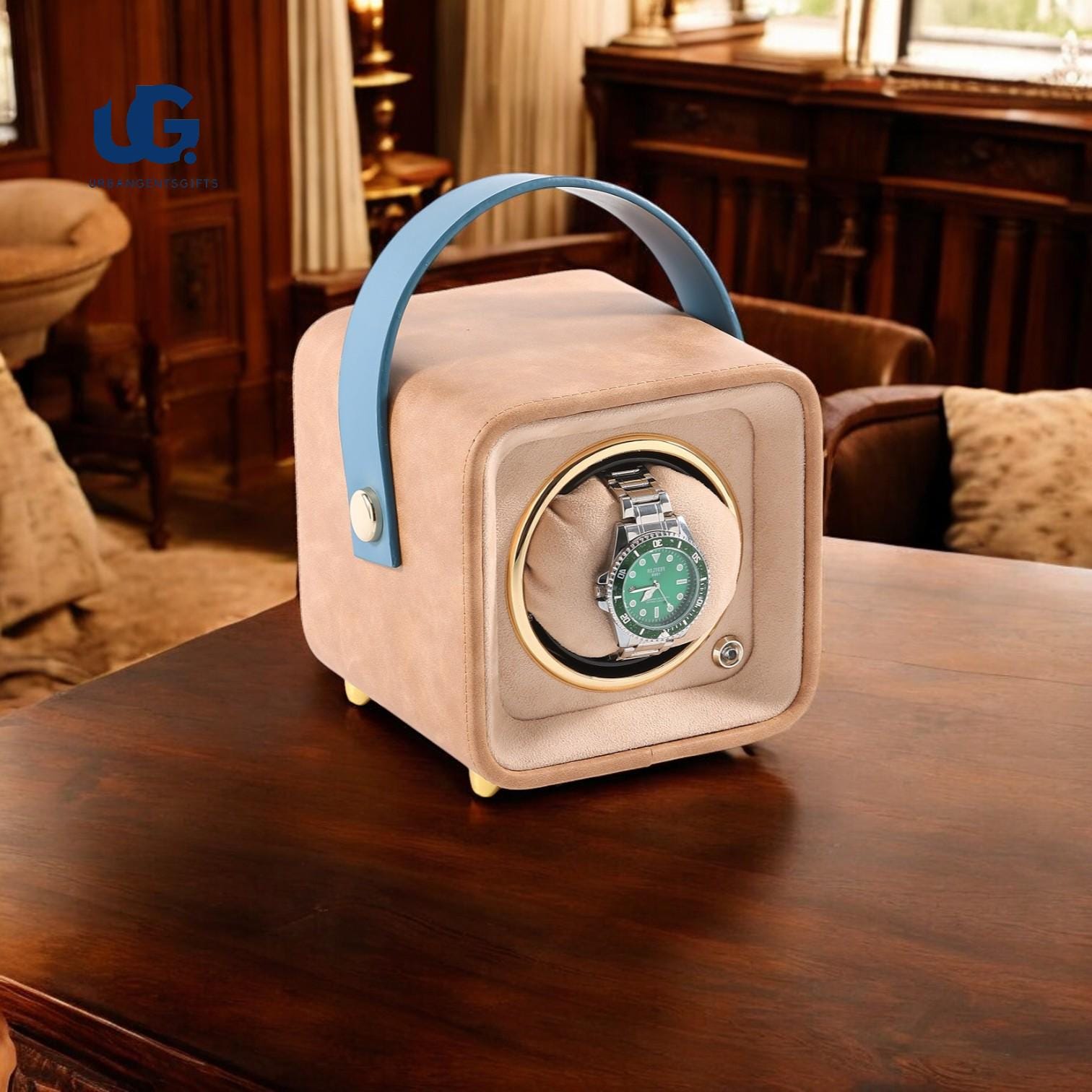 Compact Travel Watch Winder – Vegan Leather Box for Rolex, Patek & More | Quiet Gift-Ready Case - My Store