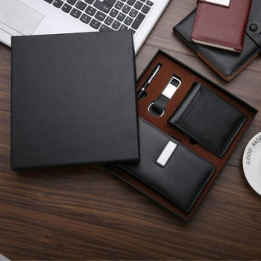 Luxury 4-in-1 Leather Gift Set for Men – Notebook, Wallet, Keychain & Pen - My Store