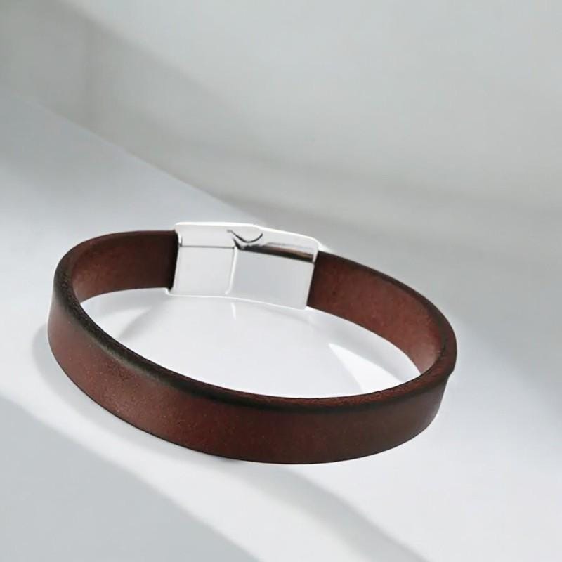 Genuine Leather Wrap Cuff Bracelet – Unisex Handcrafted Punk Wristband, Adjustable Bangle for Men & Women, Perfect Couple Gift - My Store
