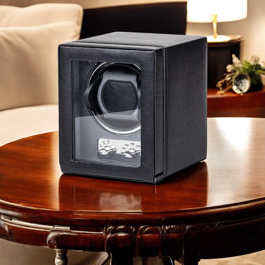 Automatic Watch Winder Display Box – Green & Black Single Winder for Men’s Watches – Elegant Gift for Watch Enthusiasts - My Store