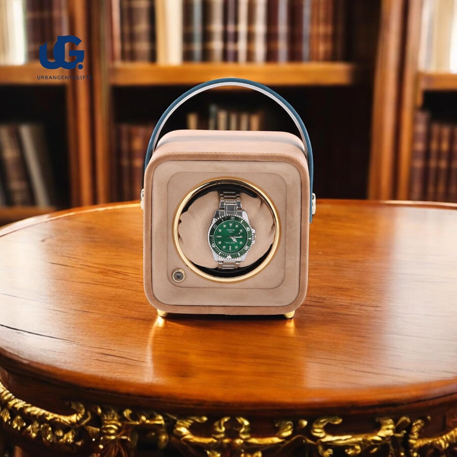 Compact Travel Watch Winder – Vegan Leather Box for Rolex, Patek & More | Quiet Gift-Ready Case - My Store