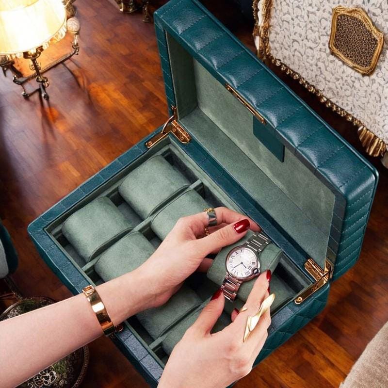 Luxury Leather Watch Organizer - Elegant Jewelry Gift Box & Custom Watch Packaging for Sophisticated Tastes. - My Store