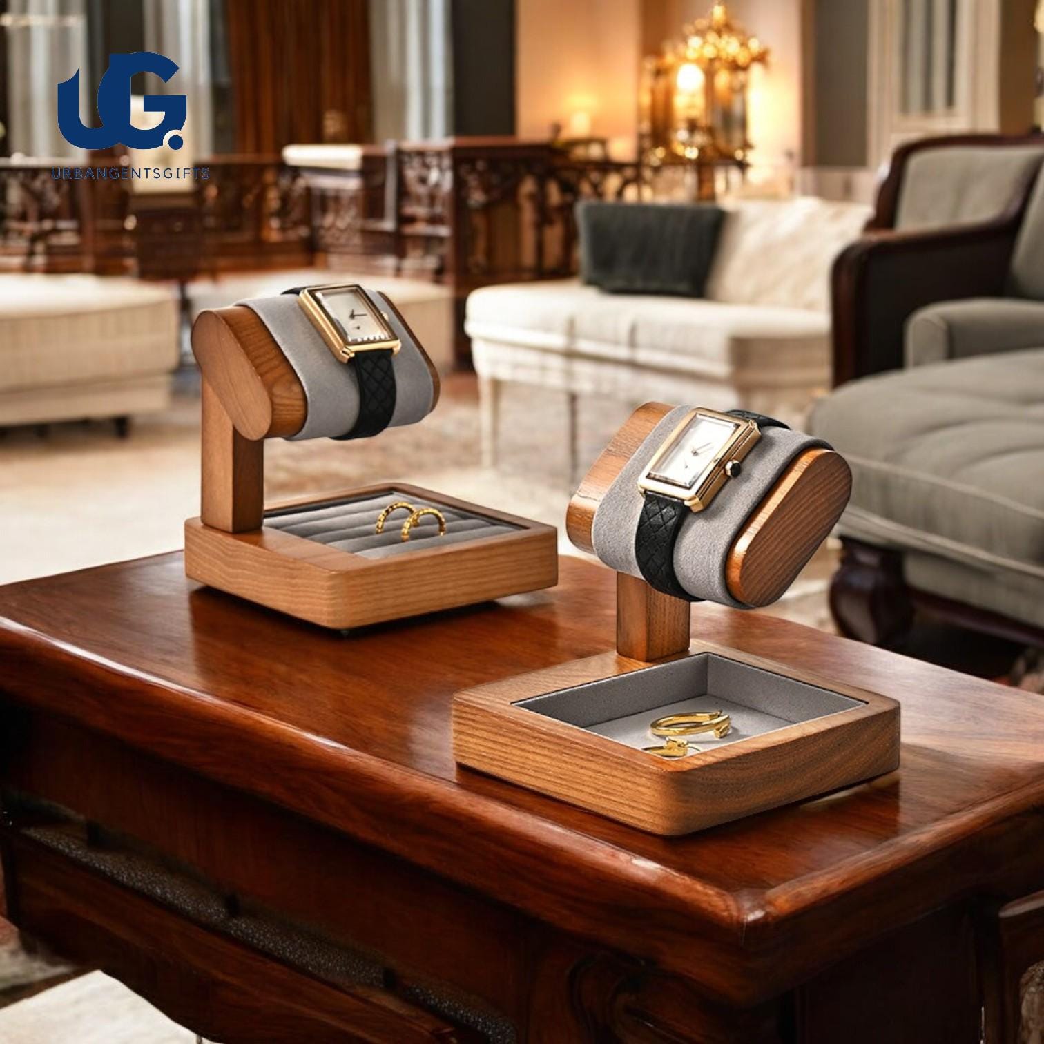 Wooden Watch Stand & Bracelet Organizer,Men’s Watch Display Rack, Jewelry Storage for Watches  Bracelets, Elegant Wooden Watch Rack for Men - My Store