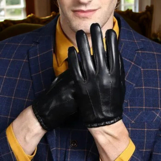 Men’s Italian Leather Gloves – Touchscreen Ready, Elegant Slim Fit Design - My Store