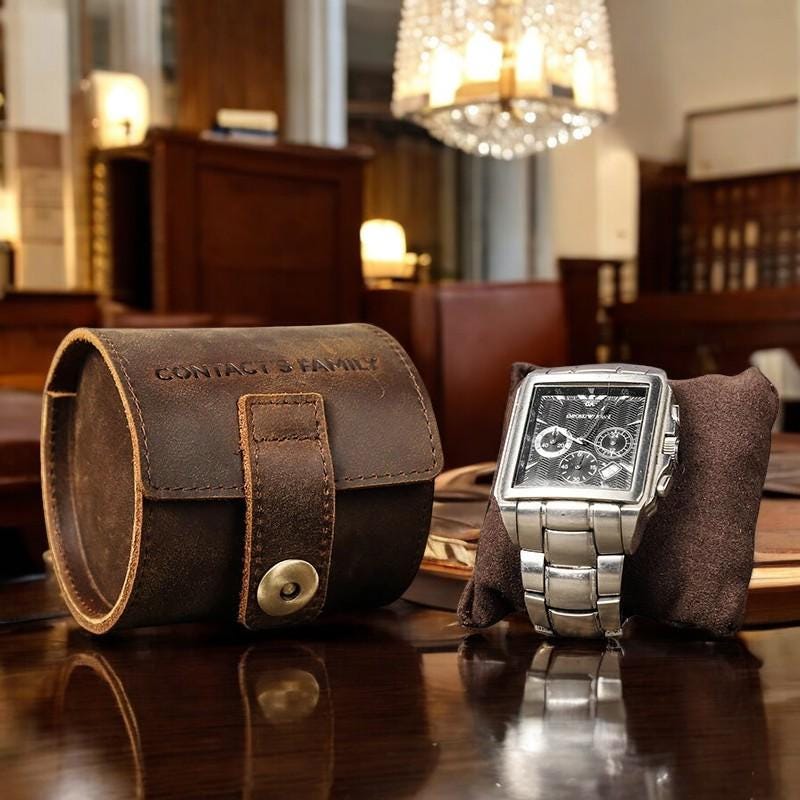 Leather Single Slot Watch Roll Case - Portable Travel Watch Holder & Jewelry Storage Pouch - My Store