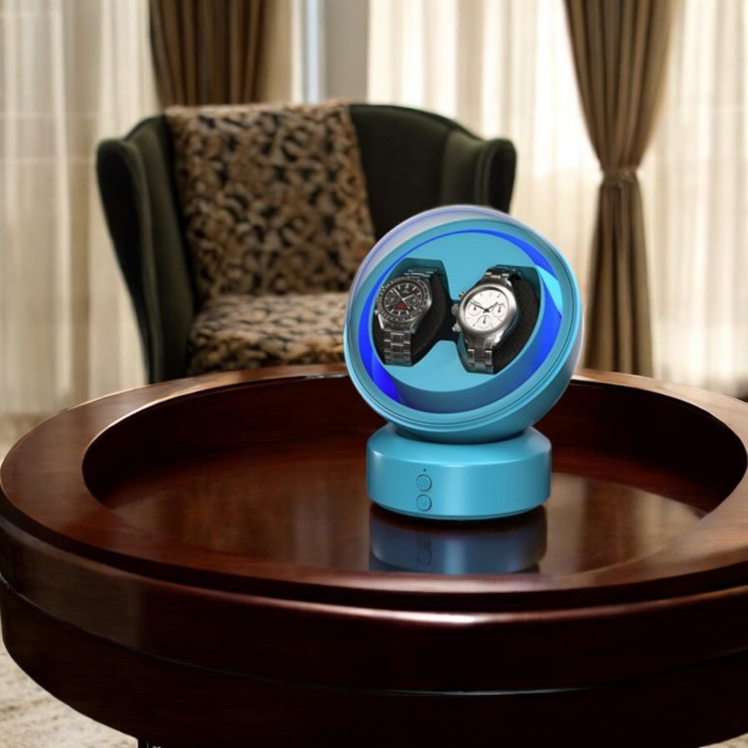 Automatic Watch Winder – Sleek 2-Slot Capsule Design with LED Ligh - My Store