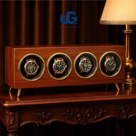 Luxury Solid Wood Watch Winder – Silent Automatic Rotator for 1-4 Mechanical Watches | LED Display Storage Case for Collectors & Gifts - My Store