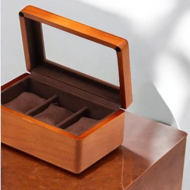 Perfect gift - Watch Box with Velvet Interior – Elegant Watch Storage Case for 3 or 6 Watches, Eco-Friendly Wooden Jewelry Organizer Gift - My Store