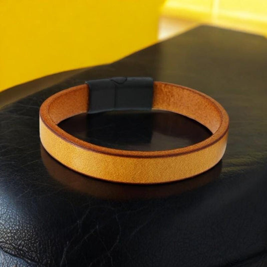 Genuine Leather Wrap Cuff Bracelet – Unisex Handcrafted Punk Wristband, Adjustable Bangle for Men & Women, Perfect Couple Gift - My Store