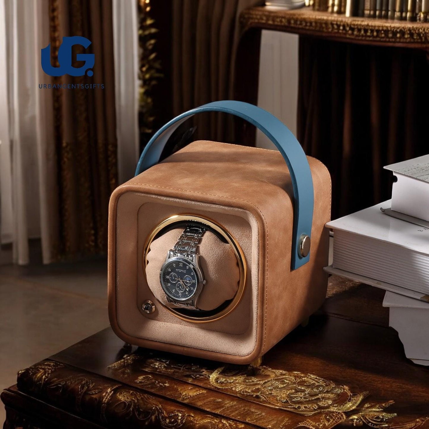 Compact Travel Watch Winder – Vegan Leather Box for Rolex, Patek & More | Quiet Gift-Ready Case - My Store