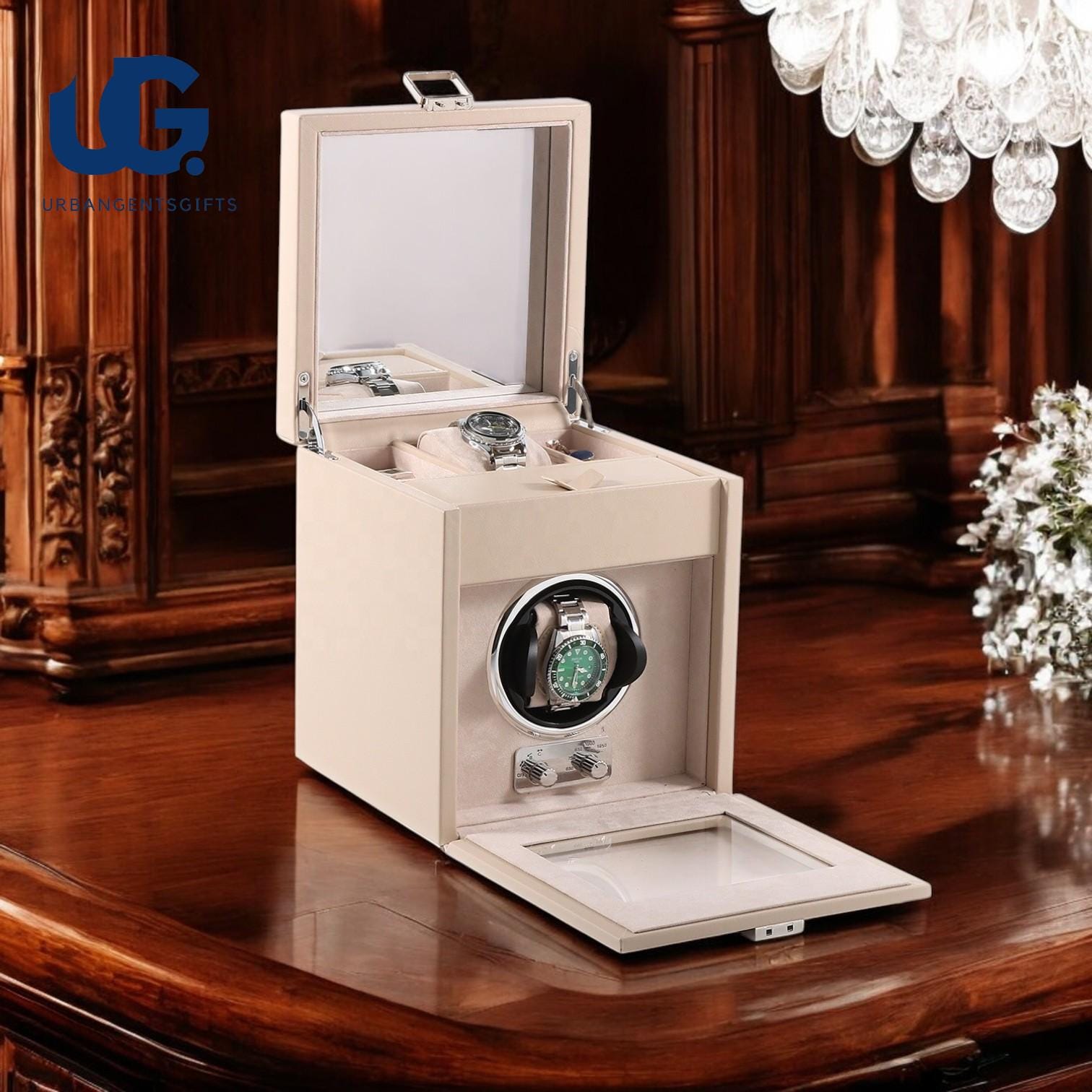 Leather Watch Winder Box with Jewelry Tray – Silent Motor, Logo Customization, Gift-Ready Packaging - My Store