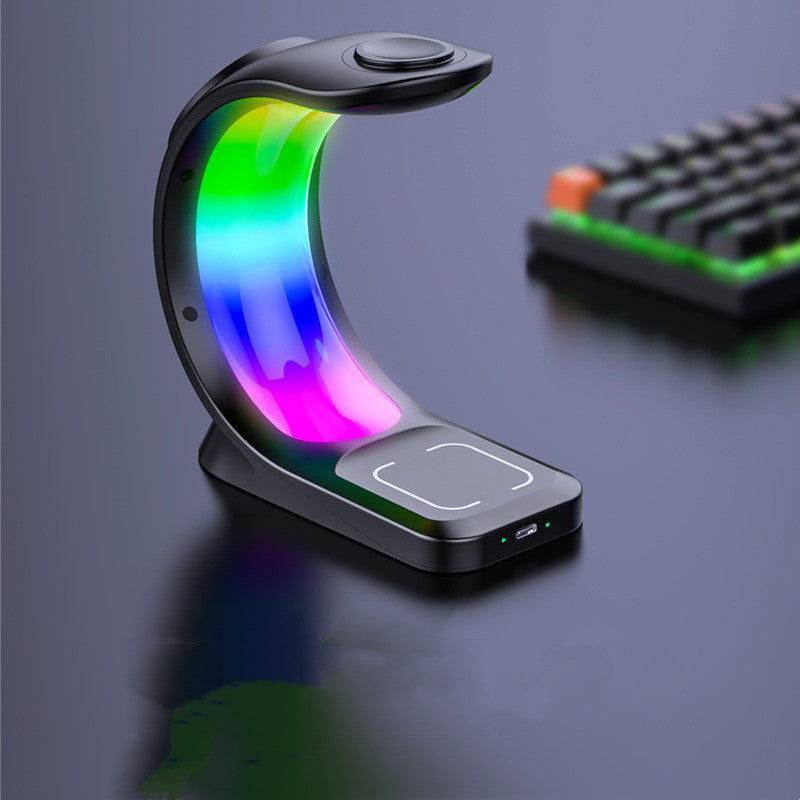 Fast Magnetic Wireless Charger – Sleek RGB Glow, Touch Contro l, Smart Safe Charging Pad (Black or White) - My Store