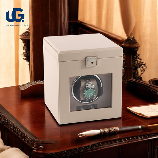 Leather Watch Winder Box with Jewelry Tray – Silent Motor, Logo Customization, Gift-Ready Packaging - My Store