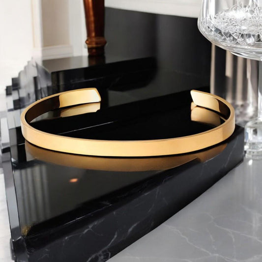 Cuff Bracelets for Men, 2 Monaco Simple Unisex Stainless Steel Platinum Bracelets for Men – Light Luxury, High-Quality Accessory. - My Store