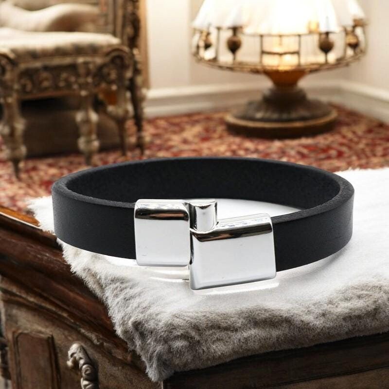 Genuine Leather Wrap Cuff Bracelet – Unisex Handcrafted Punk Wristband, Adjustable Bangle for Men & Women, Perfect Couple Gift - My Store